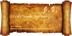 Jirácsek Valter névjegykártya